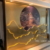 裝飾不銹鋼格柵價格定做客廳金屬隔斷玄關柜廠家
